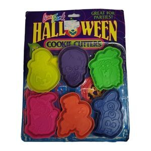 VINTAGE 90s Lisa Frank cookie cutters neon Halloween cat ghost dog witch skull‎